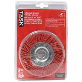 Task T25659 Wheel Brush, 6 in Dia, 1/2 to 5/8 in Arbor/Shank, Nylon Bristle