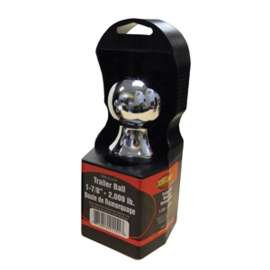 DYNALINE 11151P Trailer Ball, 1-7/8 in Dia Ball, 3/4 in Dia Shank, 2000 lb Gross Towing, Steel