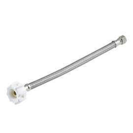 FLUIDMASTER Click Seal Series B1T20CSC Toilet Supply Line, Flexible, 3/8 in Inlet, Compression Inlet, 7/8 in Outlet
