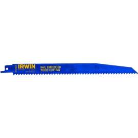 IRWIN 372956 Reciprocating Saw Blade, 2 in W, 9 in L, 6 TPI, Bi-Metal Cutting Edge