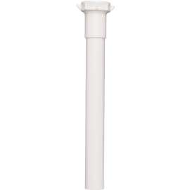 Plumb Pak PP42-8W Pipe Extension Tube, 1-1/4 in, 8 in L, Slip-Joint, Plastic, White