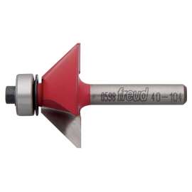 Freud 40-104 Chamfer Router Bit, 1-11/32 in Dia Cutter, 1/2 in L Cutting, 2-3/16 in OAL, 1/4 in Dia Shank, Carbide