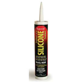 Imperial KK0202 Silicone Sealant, Paste, Black, 10.3 oz Cartridge