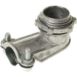 HUBBELL SQ90038R1 90 deg Conduit Connector, 3/8 in, Zinc