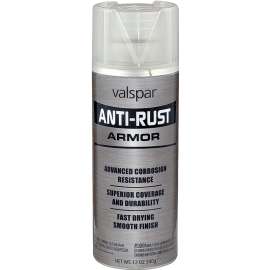 Valspar 044.0021955.076 Anti-Rust Enamel Spray Paint, Gloss, Clear, 16 oz, Aerosol Can