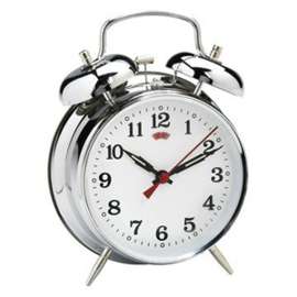 HRS GLOBAL BC-784 Alarm Clock, Analog Display, Metal Case, Silver Case