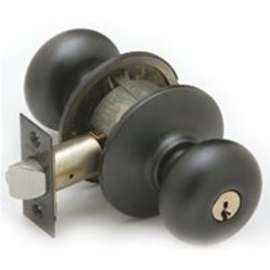 Schlage Plymouth Series F51A PLY716 Keyed Entry Knob, Solid Brass/Zinc, Aged Bronze
