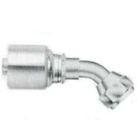 GATES MegaCrimp G25175-0608 Hose Coupling, 3/4-16, Crimp x JIC, 45 deg Angle, Steel, Zinc