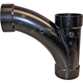 CANPLAS 104303BC Combination Tee Pipe Wye, 3 in, Hub, ABS, Black