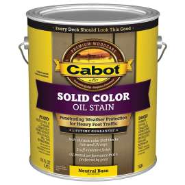 Cabot 140.0001606.007 Decking Stain, Opaque, Neutral Base, Liquid, 1 gal