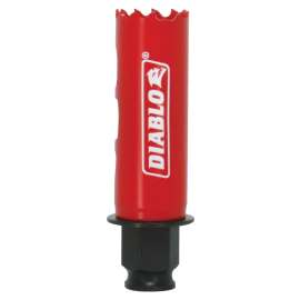 Diablo DHS1000 Hole Saw, 1 in Dia, 2-3/8 in D Cutting, 3/8 in Arbor, Bi-Metal Cutting Edge
