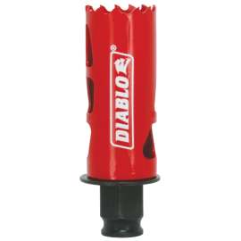 Diablo DHS1125 Hole Saw, 1-1/8 in Dia, 2-3/8 in D Cutting, 3/8 in Arbor, Bi-Metal Cutting Edge