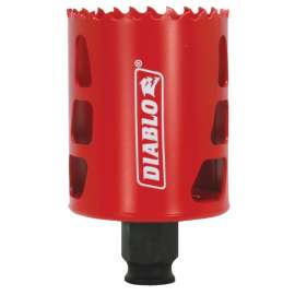 Diablo DHS2125 Hole Saw, 2-1/8 in Dia, 2-3/8 in D Cutting, 3/8 in Arbor, Bi-Metal Cutting Edge