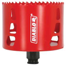 Diablo DHS3625 Hole Saw, 3-5/8 in Dia, 2-3/8 in D Cutting, 3/8 in Arbor, Bi-Metal Cutting Edge