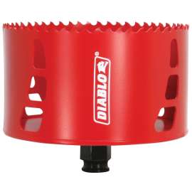 Diablo DHS4500 Hole Saw, 4-1/2 in Dia, 2-3/8 in D Cutting, 3/8 in Arbor, Bi-Metal Cutting Edge