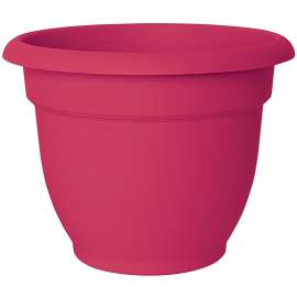 Bloem Self-Watering Planter, 2 gal Capacity, 10 in Dia 11 in Top x 6 in Base W x 10 in H, Resin, Clay Texture Amaranth
