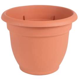 Bloem 20-56116 Self-Watering Planter, 16 in Dia, 17-3/4 in W, Round, Plastic, Terra Cotta