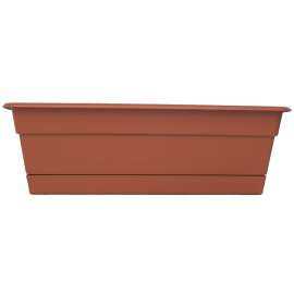 Bloem Dura Cotta DCBT18-46 Window Box Planter, 18 in W, Rectangular, Plastic, Terra Cotta