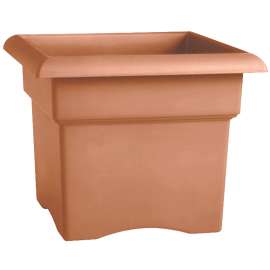 Bloem Veranda Square 57014C Deck Box Planter, 14 in W, Square, Plastic, Terra Cotta
