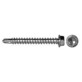 Reliable HTZ1434MR Screw, #14-14 Thread, 0.99 in L, Full Thread, Hex Drive, Self-Drilling Point, Steel, Zinc