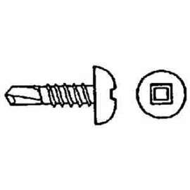 Reliable PKTZ8114MR Screw, #8-18 Thread, 1.365 in L, Full Thread, Pan Head, Square Drive, Self-Drilling Point, Steel