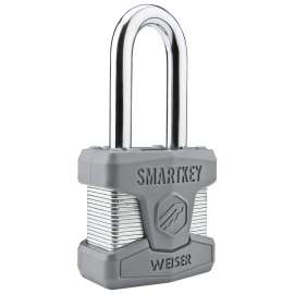 Weiser 9GPL0260-002 Padlock, Long Shackle, 1/5 in Dia Shackle, 1 in H Shackle, Molybdenum Shackle, Steel Body