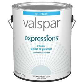 Valspar 005.0017002.007 Interior Paint, Flat, Pastel Base, 1 gal Can
