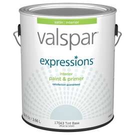 Valspar Expressions 005.0017043.007 Interior Paint and Primer, Satin, Tint Base, 1 gal
