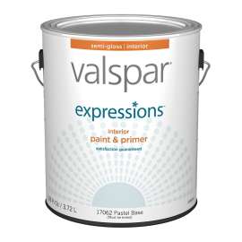 Valspar Expressions 005.0017062.007 Interior Paint and Primer, Semi-Gloss, Pastel Base, 1 gal