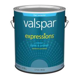 Valspar Expressions 005.0017101.007 Paint and Primer, Flat, White, 1 gal