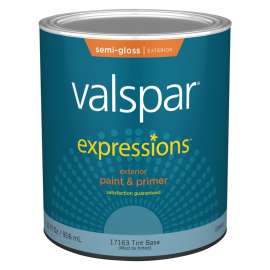 Valspar EXPRESSIONS 005.0017163.005 Exterior Paint and Primer, Semi-Gloss, 1 qt