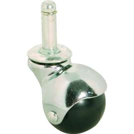 Shepherd Hardware 9360 Hooded Ball Caster, 2 in Dia Wheel, Rubber Wheel, Black, 80 lb