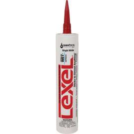 Lexel 13030 Elastic Sealant, White, 7 days Curing, 0 to 120 deg F, 10.5 oz Cartridge