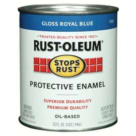 RUST-OLEUM STOPS RUST 7727502 Protective Enamel, Gloss, Royal Blue, 1 qt Can