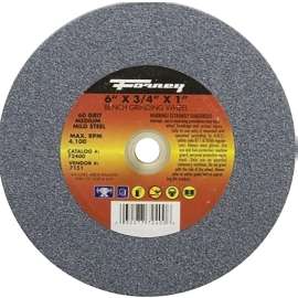 Forney 72400 Bench Grinding Wheel, 6 in Dia, 1 in Arbor, 60 Grit, Medium, Aluminum Oxide Abrasive