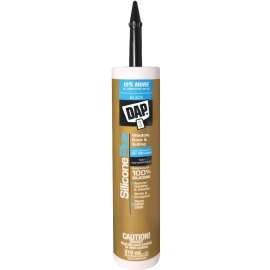 DAP Silicone Plus 73356 Window and Door Sealant, Black, 40 to 120 deg F, 319 mL Cartridge