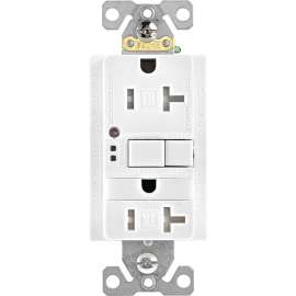 EATON TRSGFNL20W-K-L GFI Decora Self-Test Receptacle, 20 A, White