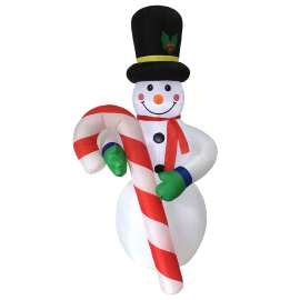 Hometown Holidays 90343 Christmas Inflatable Snowman/Candy Cane, 19 ft H