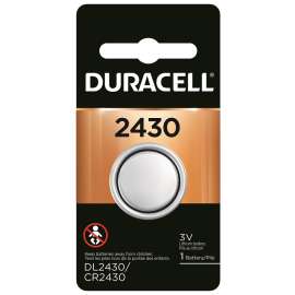 DURACELL DL2430BPK Battery, 3 V Battery, 270 mAh, CR2430 Battery, Lithium, Manganese Dioxide