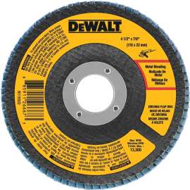 DeWALT DWA8208 Type 29 Flap Disc, 80-Grit, Medium Grade, Zirconium Oxide, 7/8 in Arbor, 4-1/2 in Dia