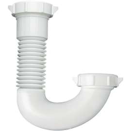 Plumb Pak PPC812-50 J-Bend, 1-1/2 x 1-1/4 in, Plastic, White