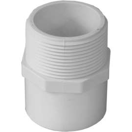 GENOVA 300 Series 30454 Reducing Adapter, 1-1/4 in Slip, 1-1/2 in MIP, White