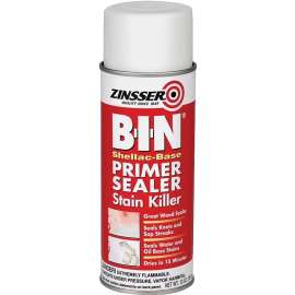 ZINSSER B-I-N Z01018 Primer, Flat, White, 369 g, Aerosol Can