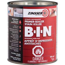 ZINSSER B-I-N Z00914 Primer, Flat, White, 946 mL