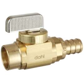 DAHL mini-ball 521-13-PX3 Straight In-Line Stop and Isolation Valve, 1/2 in Connection, Female Solder x PEX Crimpex