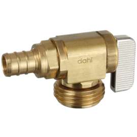 DAHL 621-PX3-04-BAG Hose and Boiler Drain Valve, 1/2 in Connection, Crimp Hose, Manual Actuator, Brass Body