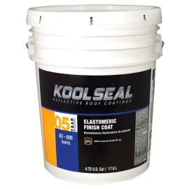 KOOL SEAL KS0063000-20 Elastomeric Roof Coating, White, 4.75 gal Pail, Liquid