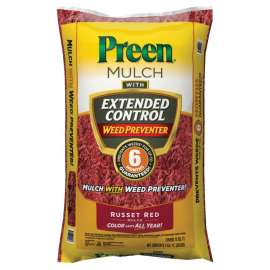 Preen 95456134 Mulch Plus Weed Barrier, Granular, Russet Red