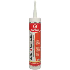 Red Devil 0697 Gutter and Foundation Sealant, White, Viscous Paste, 10.1 fl-oz Cartridge