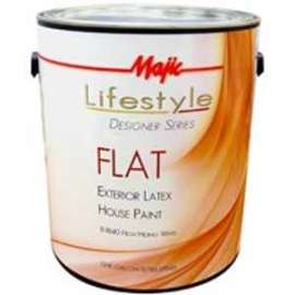 Majic Paints 8-1840-1 Exterior House Paint, Flat, White, 1 gal Can